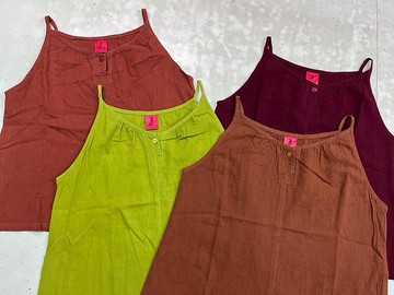 【聲聲慢】細肩鈕扣 涼爽棉麻上衣