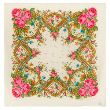 原創 Pavlovo Posad 俄羅斯披肩 100% 羊毛 羊毛圍巾 72x72 厘米