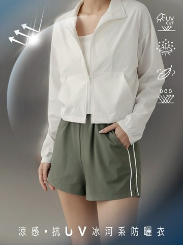 涼感．抗UV側邊條冰河系防曬短褲