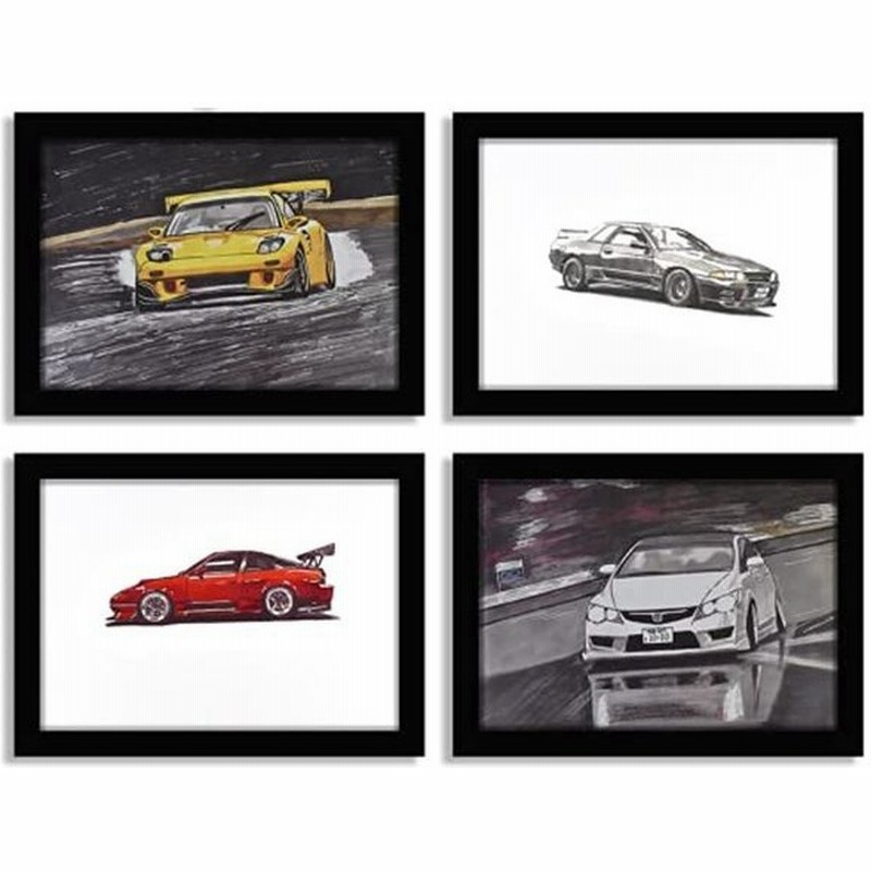 Jdmポスター 4枚セット 車ポスター 4 ポストカード 4 アートポスター 壁掛け 壁絵 モダン かっこいい 絵画 飾り おしゃれ J 通販 Lineポイント最大get Lineショッピング