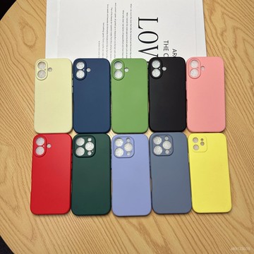 💕臺灣出貨💕iPhone17仿原液態硅膠手機殻適用蘋果17PROMAX彩色加厚貼絨保護套