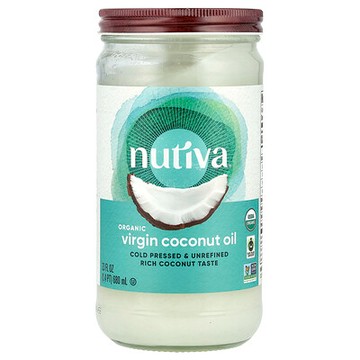 Nutiva, 有機椰子油，初榨，23 液量盎司（680 毫升）