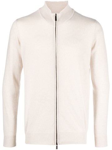 Moorer - zip-front cashmere jumper - men - Cashmere - 48 - Neutrals