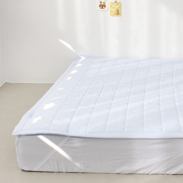 LucidSleep 艾蜜莉 韓國製造 柔軟 抗過敏 水洗 固定綁帶 床墊  羊絨藍  SS(110 x 200cm)
