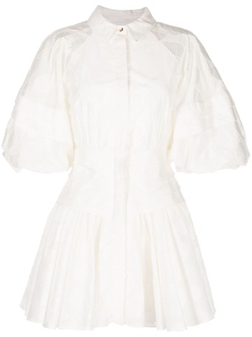 Acler - Peterson puff-sleeve mini dress - women - Elastane/Polyester/Rayon - 6 - White