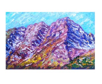 山抽像畫山牆藝術原畫山藝術 阿爾卑斯原畫 阿爾卑斯原創藝術