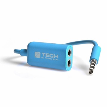 【 Travel Blue 藍旅 旅行配件 】 Dual Music 雙孔音樂分享器 藍色 TB562-BL