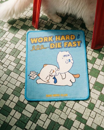 Work Hard Die Fast 厭世貓 貓抓墊