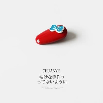 【 𝑭𝒍𝒐𝒘𝒆𝒓𝒔𝒆𝒂】蝴蝶結橢圓髮夾女 紅藍新款 可愛 百搭 劉海夾 前額小夾子 髮飾