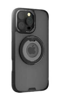 【HODA】柔石支架指環保護殼 iPhone 16 系列 360度支架指環 磁吸款 MagSafe ❮ iPhone 16 Pro Max ❯ 銀河黑