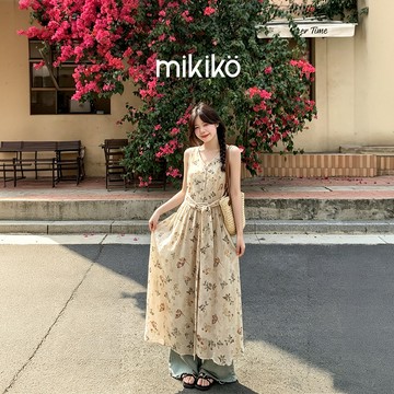 美木子｜預購｜小碎花綁帶背心洋裝【1347#】甜美無袖疊穿連身裙 設計感氣質穿搭
