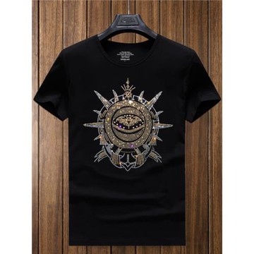 歐洲站夏季新款短袖男士t恤上衣圓領修身社會小伙莫代爾半袖潮牌