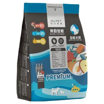 nu4PET 陪心寵糧 全齡犬 無穀低敏乾飼料  魚肉鮮蔬  1kg  1袋