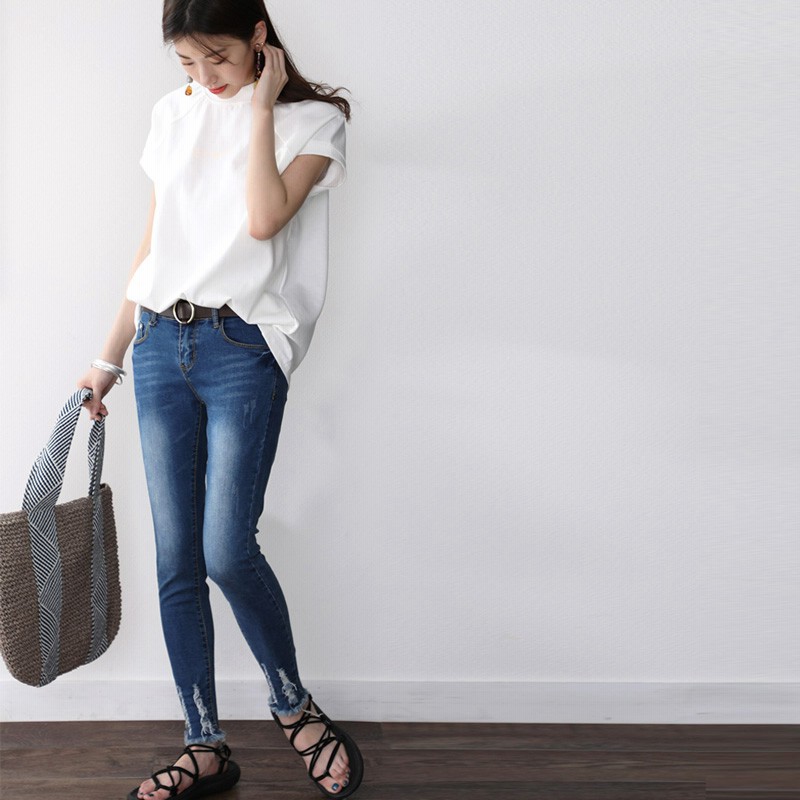 即日配送 再販記念sale リピーター 高レビュー続出 裾フリンジデニム 国内発送 裾のダメージ スキニーデニム ストレッチ スキニー Cla053 ファッション 韓国ファッション 通販 Lineポイント最大2 0 Get Lineショッピング