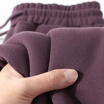 強烈推薦！莫蘭迪霧霾紫！重磅加絨束腳休閑運動衛褲薄款女秋冬