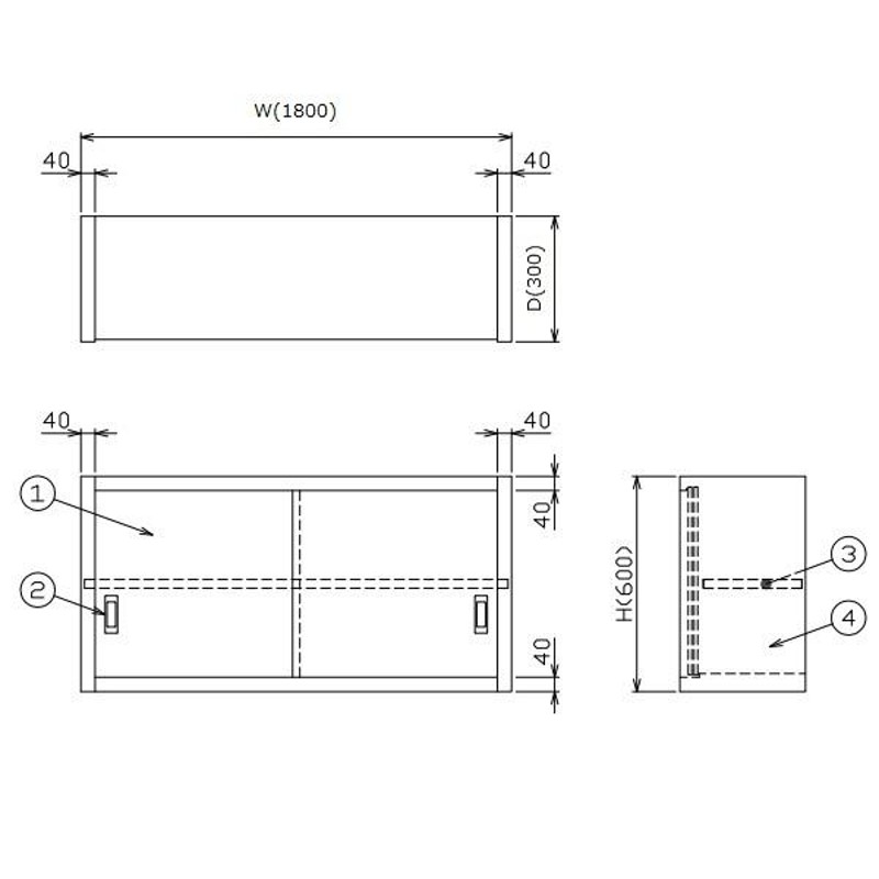 マルゼン（厨房機器） BCS6X-1230S マルゼン 吊戸棚 SUS304 ステン戸