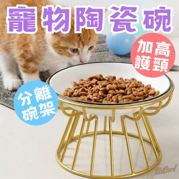 （北歐風鐵架🔥）寵物碗 寵物陶瓷碗 貓碗 狗碗 貓飯碗 狗飯碗 貓水碗 狗水碗 加高寵物碗 寵物餵食器具 高雄最便宜
