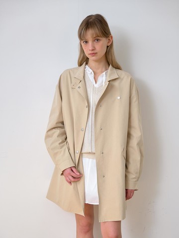 Single Snap Trench Coat [Beige]