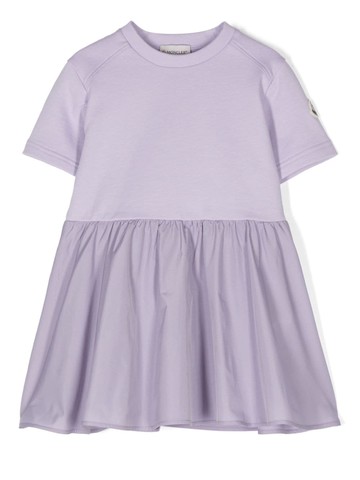 Moncler Enfant - logo-appliqué mini dress - kids - Cotton/Polyester - 12 - Purple