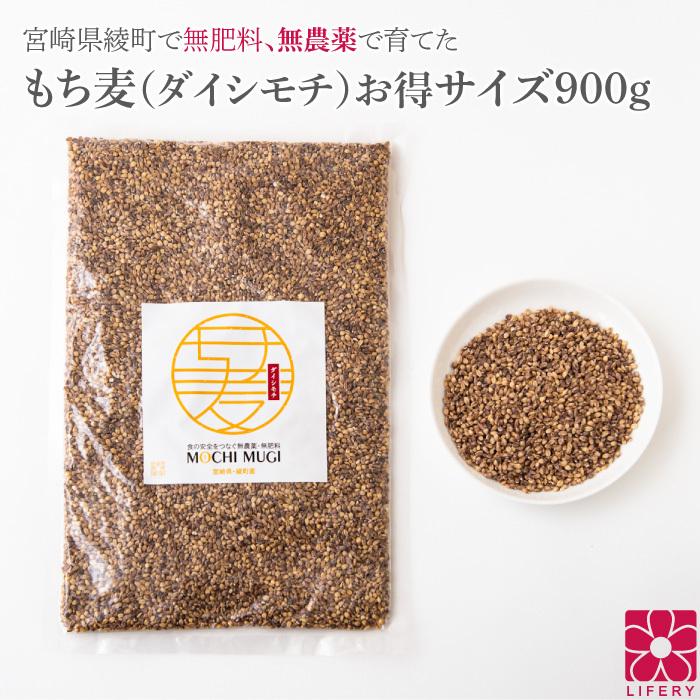 もち麦 もちむぎ 900g 無農薬 無肥料 自然栽培 ダイシモチ 宮崎県産 食物繊維