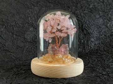 桃花 天然 粉晶樹 九尾狐  狐仙 螢石 人緣 開運小物 水晶樹