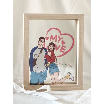 【客製化禮物】照片訂製 照片轉手繪 紀念日 情侶生日 透明擺臺 員工入職畢業禮物公司周年慶