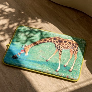 送禮首選【繪見幾米】長頸鹿頭碰頭 抗菌吸水釋壓 記憶腳踏墊 地墊 防滑墊