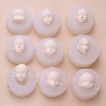 Q版臉模正比硅膠臉模通用模人耳精靈耳新手輕粘土石塑diy硅膠臉模