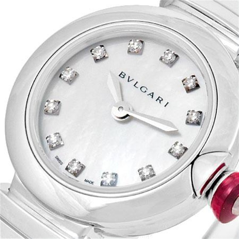 ブルガリ BVLGARI ルチェア 12Pダイヤモンド レディース クォーツ 腕時計 SS ホワイトシェル文字盤 LU23S | LINEショッピング