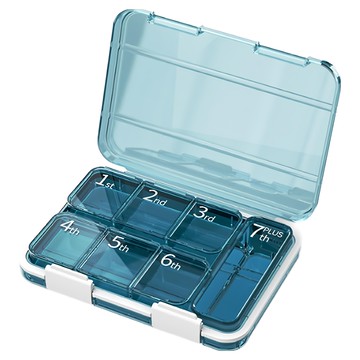 iSFun 一周分裝 隨身攜帶分隔密封七格收納大藥盒  1個