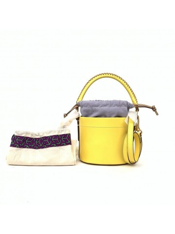 tory burch 黃色 皮革水桶單肩包 水桶包 肩背包