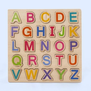 數字字母兒童手抓板木質拼板寶寶木制拼圖早教玩具1-2-3-6歲