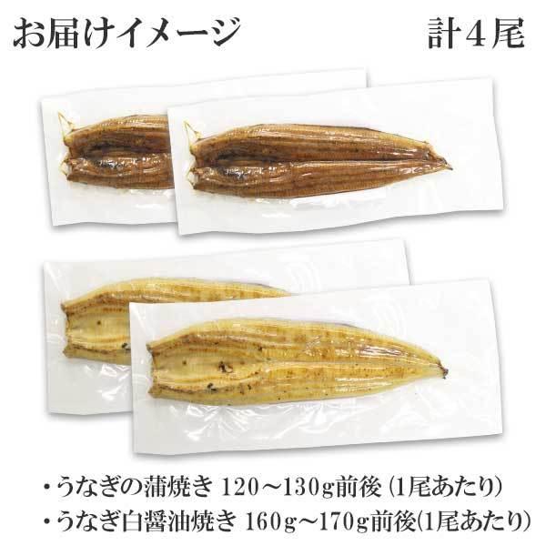 お歳暮 うなぎ 蒲焼き 白醤油焼き 食べ比べ 4尾 ギフト セット ウナギ