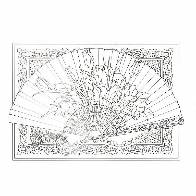 【希望者のみラッピング無料】 団扇精選 中国語版大人の塗り絵/扇之珍 塗り絵が好きになった 絵画