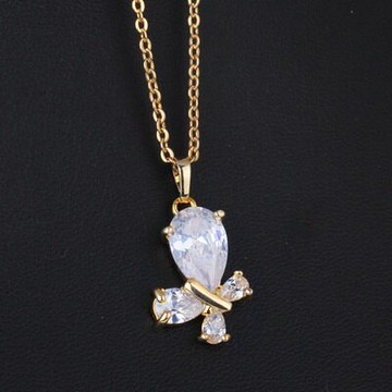 純銀項鍊 鍍18K金水晶吊墜-獨特十字架設計吸睛情人節生日禮物女飾品2色73cu119【獨家進口】【米蘭精品】