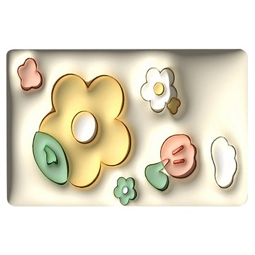 ANTIAN 3D立體吸水地墊 浴室衛生間門口地墊 瞬吸水速乾防滑地墊 奶油花朵  1入  40x60cm