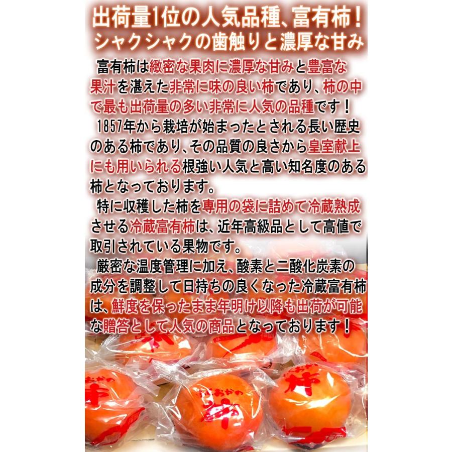 冷蔵熟成 富有柿 約3.75kg 10〜18玉 福岡県産 秀品 JA筑前あさくら JAにじ 贈答可能 甘柿の生産量日本一の福岡産！一玉ずつ包装した高品質な完全甘柿