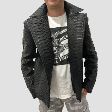 King Python 男士皮革夾克