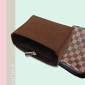 適用lv方胖子內膽包 中古vintage腋下包棋盤格麻將專用收納包中包 z8032