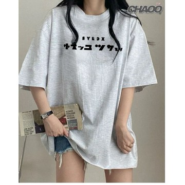 品質真叫好！ 短袖 正韓T恤 韓國短袖 灰色衣服 t恤女 短袖T恤 蓋屁股上衣 潮牌 t恤 寬鬆短袖 精品短袖 韓國女裝