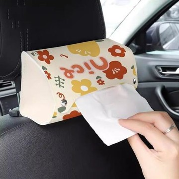 車載紙巾盒汽車抽紙盒扶手箱遮陽板座椅掛式可愛簡約高級感紙袋