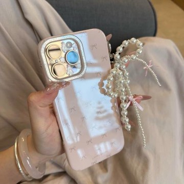 珍珠蝴蝶結手機殼ins溫柔手機殼17適用iPhone16promax蘋果16 · 單殼 14pro
