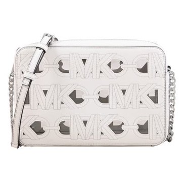 MICHAEL KORS MK穿孔車線造型斜背包/方包(白)
