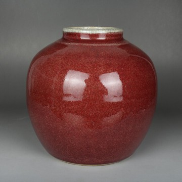 晚清民國晚祭紅釉罐子古董古玩陶瓷器手工柴窯精品民間收藏品擺件