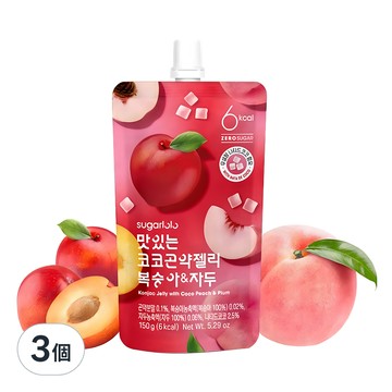 sugarlolo 蒟蒻果凍飲 水蜜桃&李子口味  150g  3個