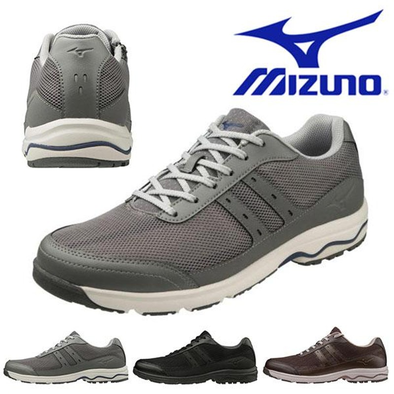 ウォーキングシューズ ミズノ MIZUNO メンズ レディース ビジネス シューズ スニーカー 紐 靴 ファスナー付き 幅広 4E B1GC2027  | LINEショッピング