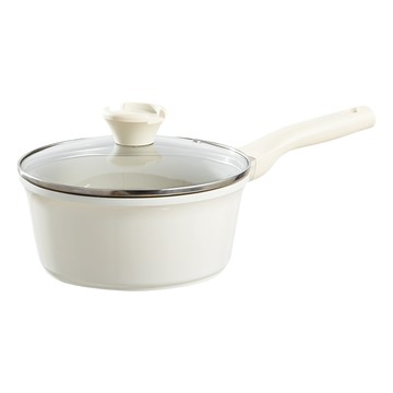 Redchef 紅廚 陶瓷岩不沾奶鍋 天然陶瓷 0化學塗層 雙側倒流口設計 複合鍋底  20cm  1個  紅