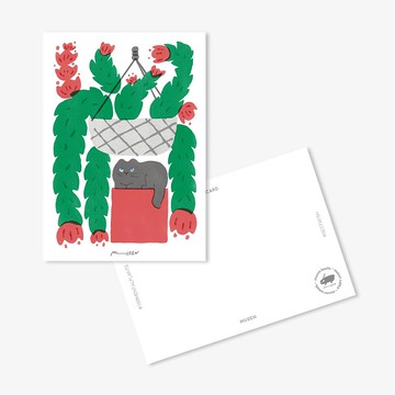 | NO.022 螃蟹花與貓 | 插畫明信片