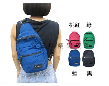 限時 滿3千賺10%點數↘ | ~雪黛屋~KAWASAKI 單後背包小容量可8吋電腦單左右肩斜背反向背為胸前包進口超輕量防水尼龍布全齡男女適HKA197