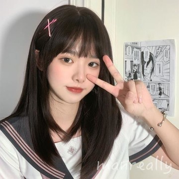 漫真假發女長發網紅自然lolita假發甜美可愛jk中長鎖骨發全頭套